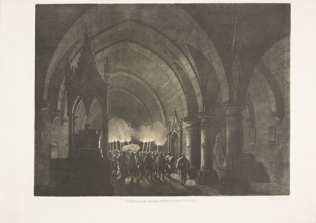 Torchbearers in Church by Antonio de Pian