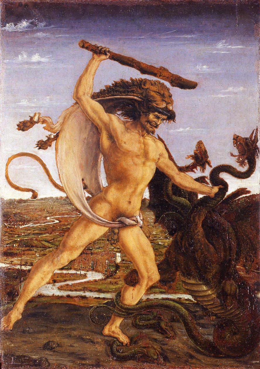 Hercules and the Hydra and Hercules and Antaeus by Antonio del Pollaiolo