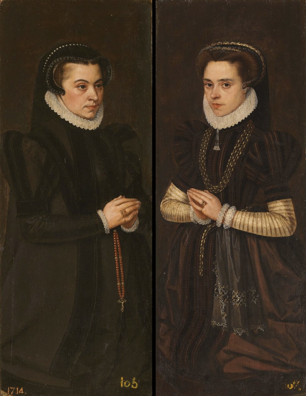 Margarita of Parma and Maria of Portugal, Wife of Alessandro Farnese by Antonis Mor