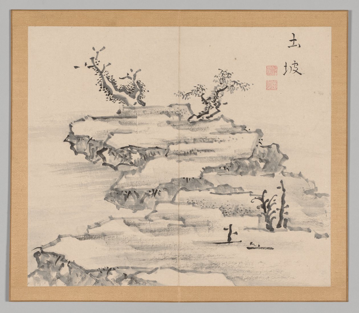 Double Album of Landscape Studies after Ikeno Taiga, Volume 1 leaf 21 by Aoki Shukuya