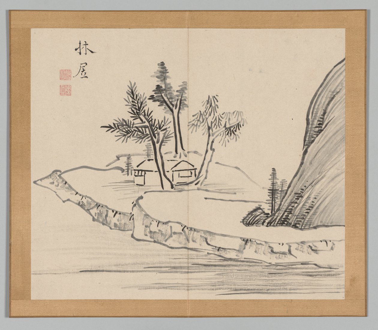 Double Album of Landscape Studies after Ikeno Taiga, Volume 2 Leaf 22 by Aoki Shukuya