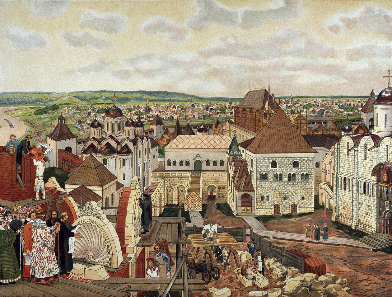 In the Moscow Kremlin by Appolinari Mikhaylovich Vasnetsov