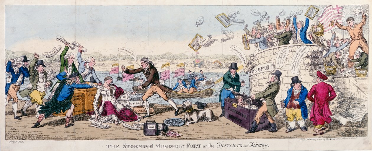 The Storming of Monopoly Fort or The Directors in Dismay, Published 1813 by Argus