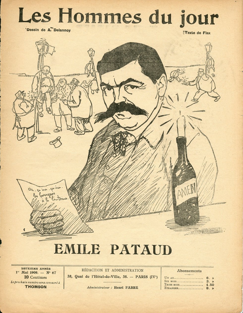 Cover of Les Hommes du jour, Satirical in B & W by Aristide Delannoy