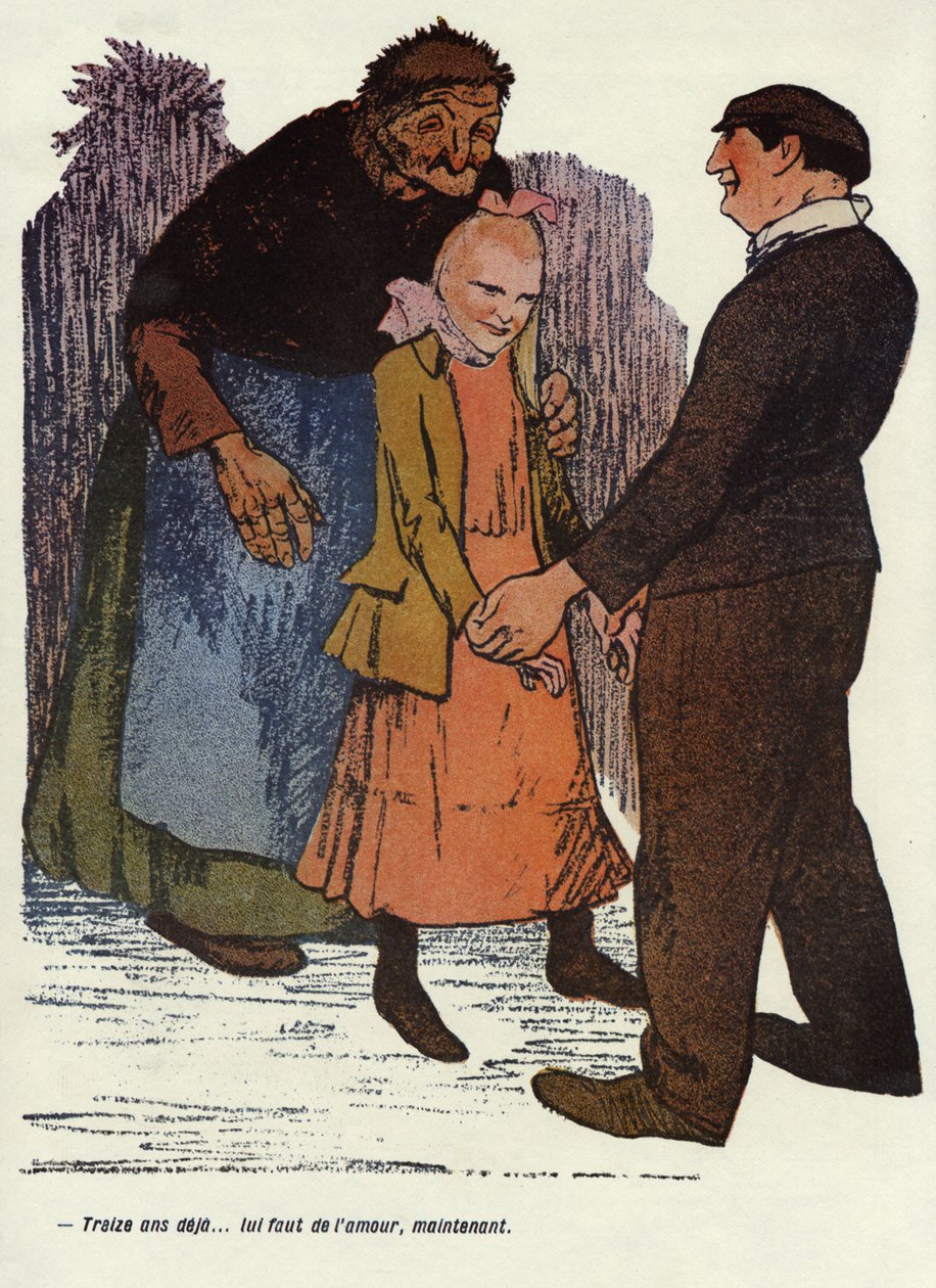 "Thirteen Years Already... You Need Love Now." Illustration by Delannoy by Aristide Delannoy