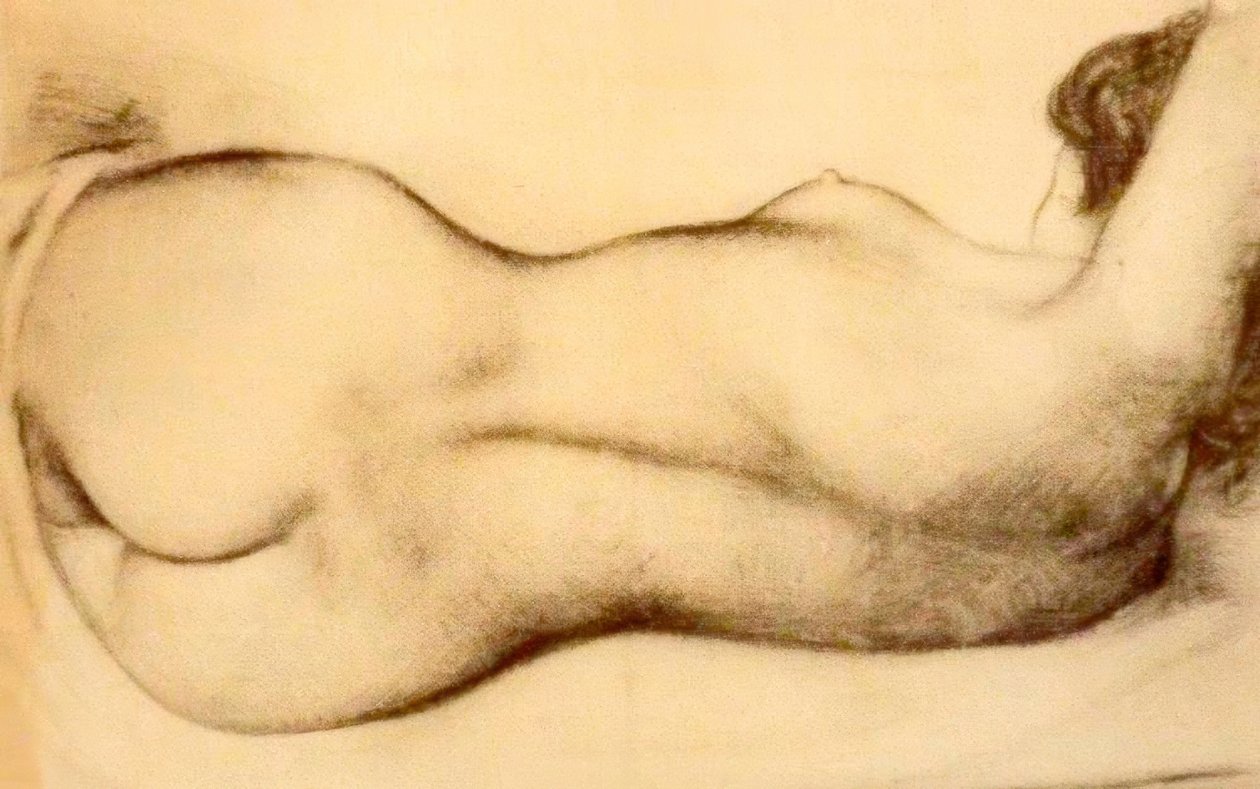 Sketch of a Reclining Nude Woman by Aristide Maillol