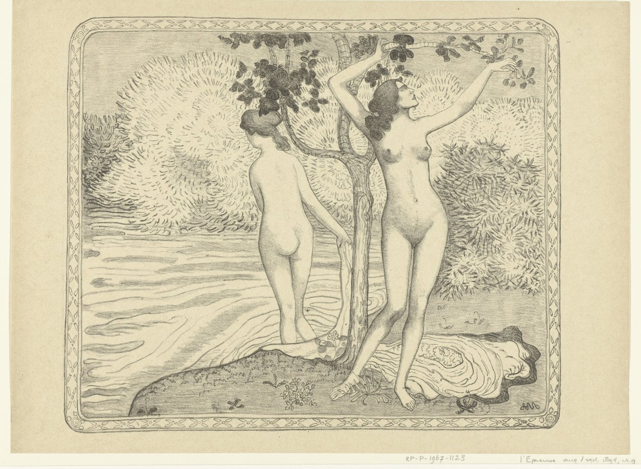 Two Bathing Women by the Waterside (Summer; The Trial) by Aristide Maillol