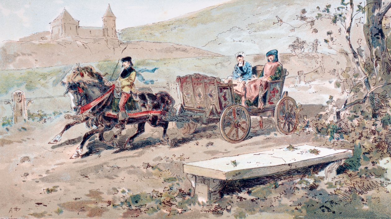 16th Century Horse Drawn Open Carriage by Armand Jean Heins