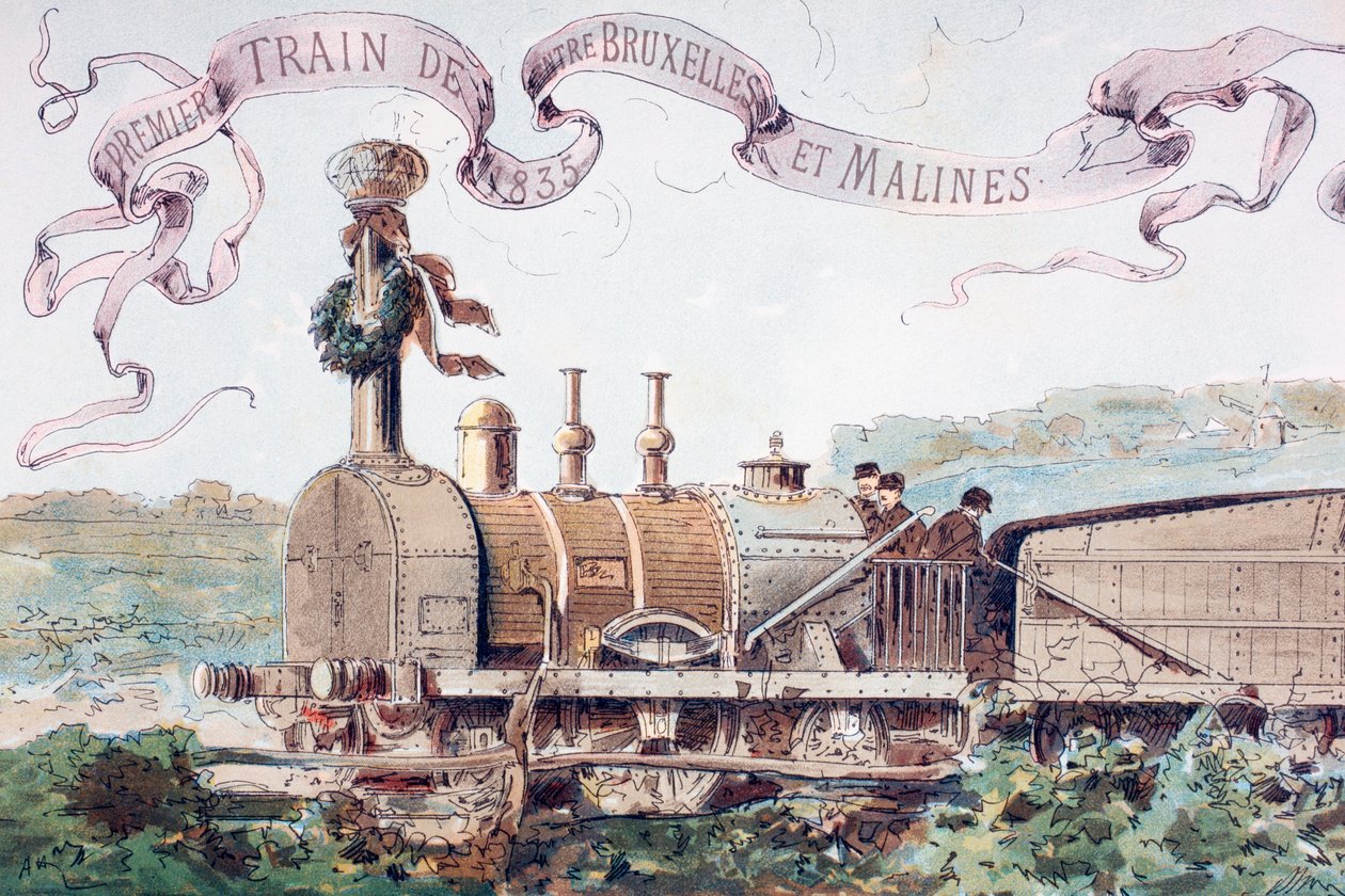 Celebrating the First Train from Brussels to Mechlin in 1835 by Armand Jean Heins