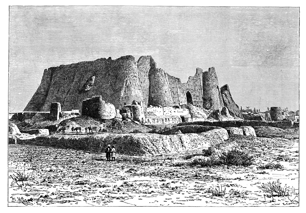 The Ruined Fortress of Veramin, Persia Iran, 1895 by Armand Kohl