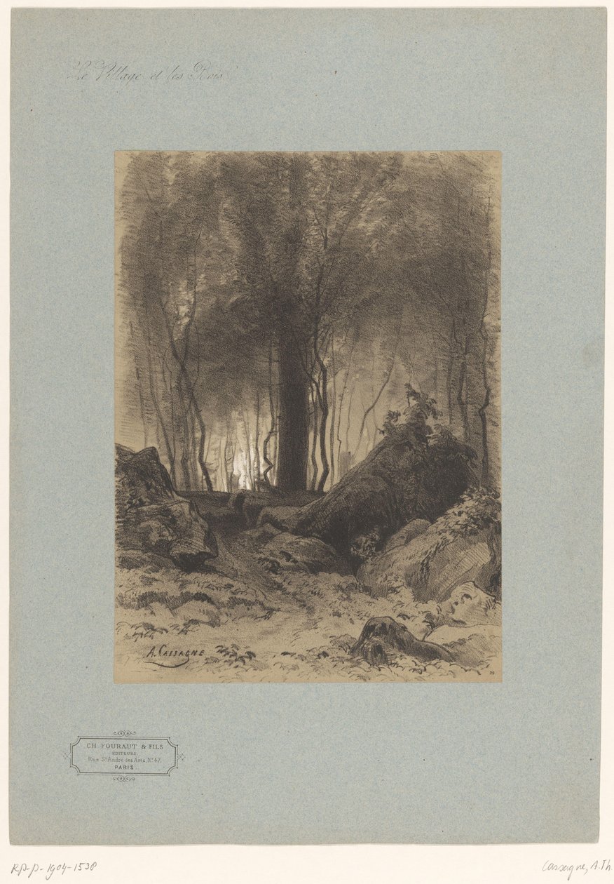 Forest Scene with Rocks (series title: Landscapes with Villages and Forests) by Armand Theophile Cassagne