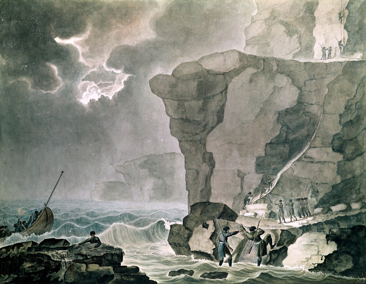 Landing of the Conspirators in the Cadoudal Affair at the Cliff of Biville near Dieppe, 16th January 1804 by Armand de Polignac