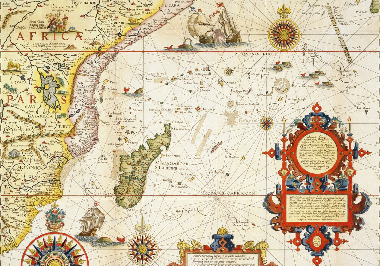 Map of East Africa and Madagascar, 1596