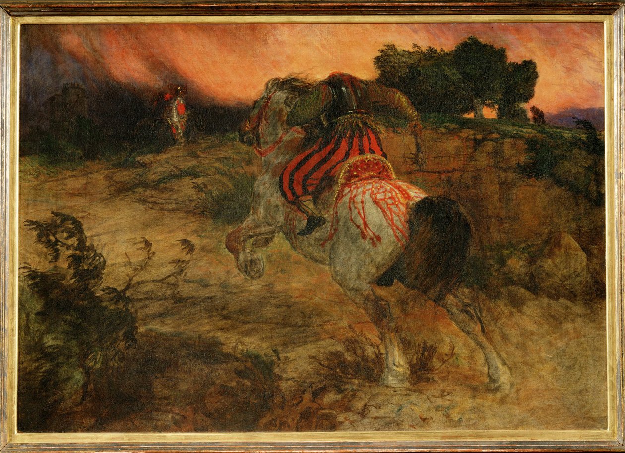 Astolphe Flees with the Head of the Giant Orrile by Arnold Böcklin