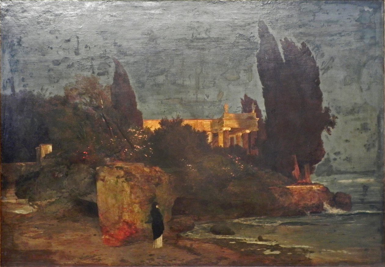Villa by the Sea, version I by Arnold Böcklin