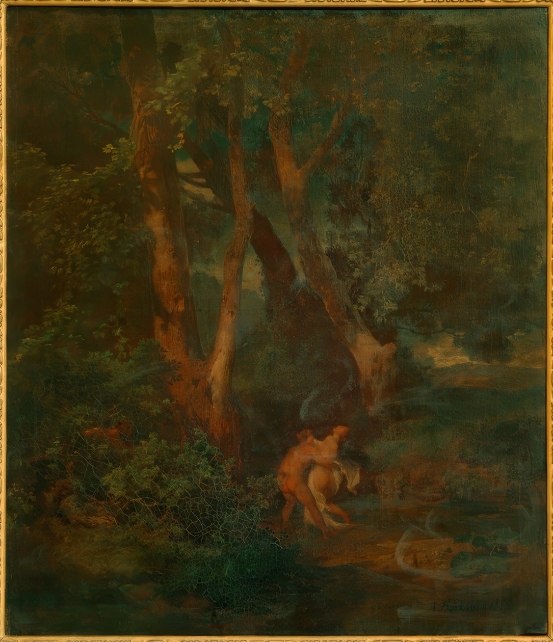 Forest Edge with Faun and Nymph by Arnold Böcklin