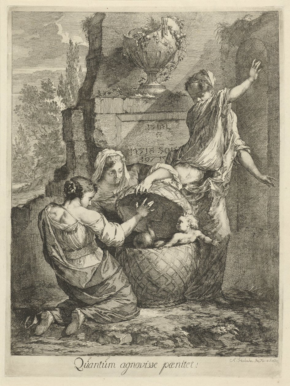 Erichthonius Found by the Three Daughters of Cecrops by Arnold Houbraken