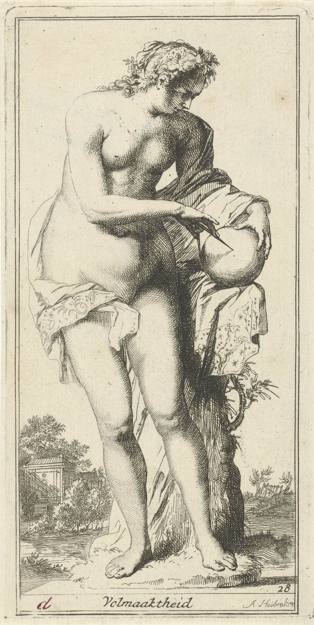 Personification of Perfection (title on object) Een-en-veertigh stuks, verscheydene Sinnebeelden (series title) by Arnold Houbraken