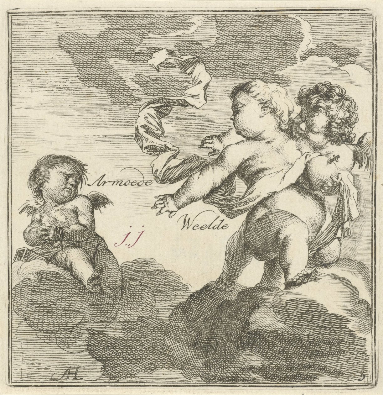 Representation of Poverty and Wealth by Arnold Houbraken