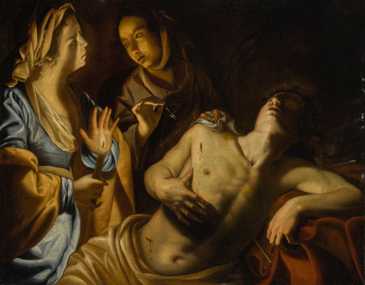 Saint Sebastian Tended by Saint Irene by Artemisia Gentileschi