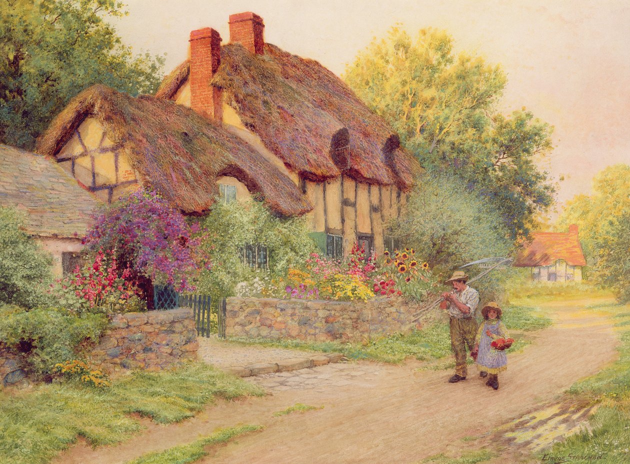 After the Shower: Man with a Scythe by Arthur Claude Strachan