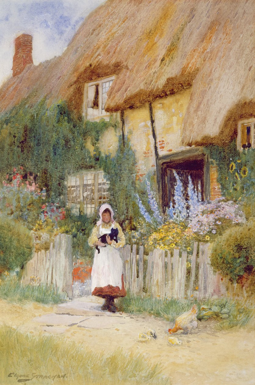 By the Cottage Gate by Arthur Claude Strachan