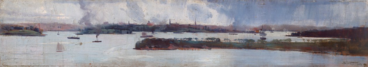 Rain Over Sydney Harbour by Arthur Streeton