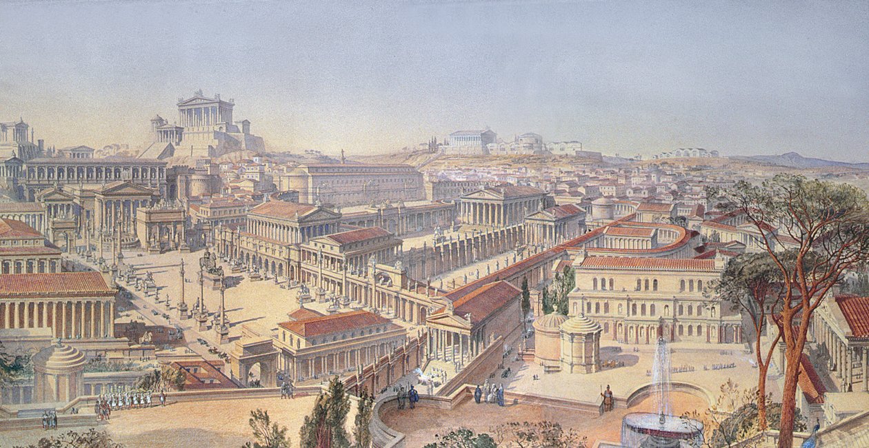 Rome As it Was, Restored After Existing Remains (detail) by Arthur Ashpitel