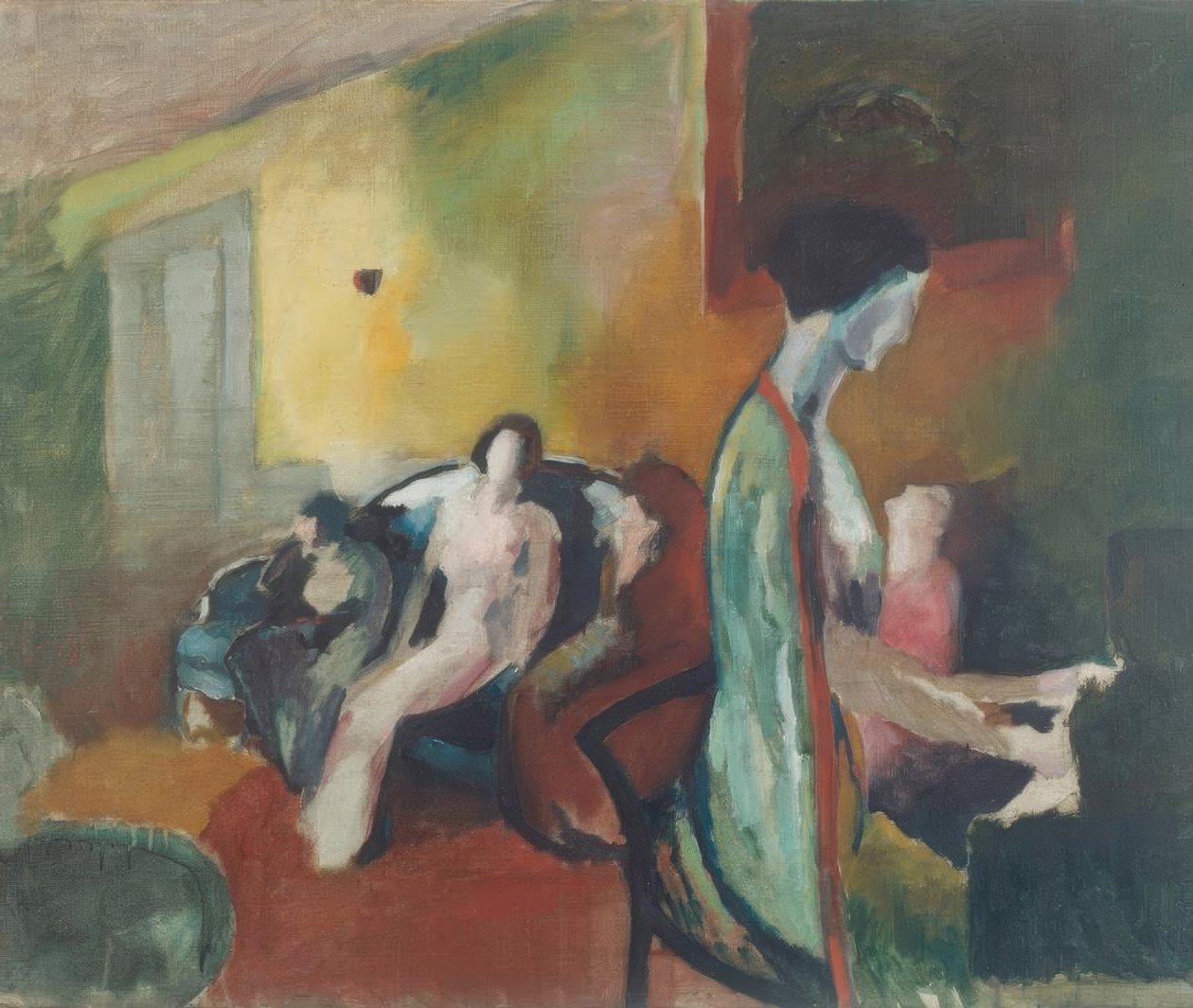 Interior with Woman at Piano by Arthur Beecher Carles