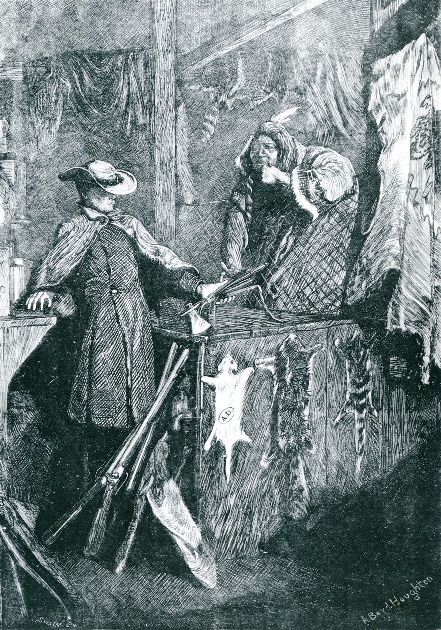 Bartering with the Indians in the Western States of America (engraved by Joseph Swain, 1871) by Arthur Boyd Houghton