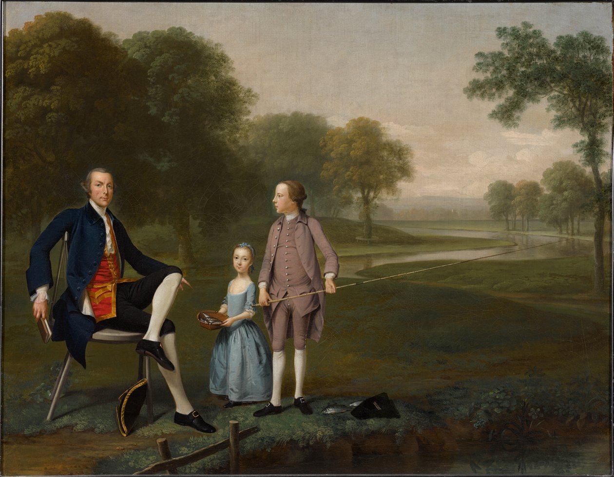 Richard Moreton, Esq. of Tackley with His Nephew and Niece John and Susanna Weyland by Arthur Devis