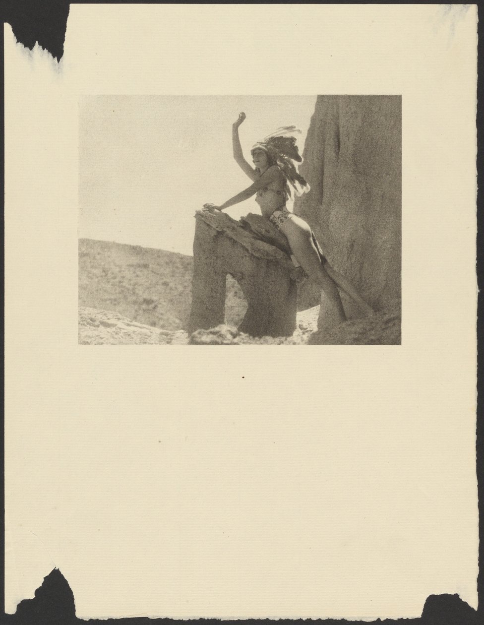 Woman Dressed in Indian Costume in the Desert by Arthur F. Kales