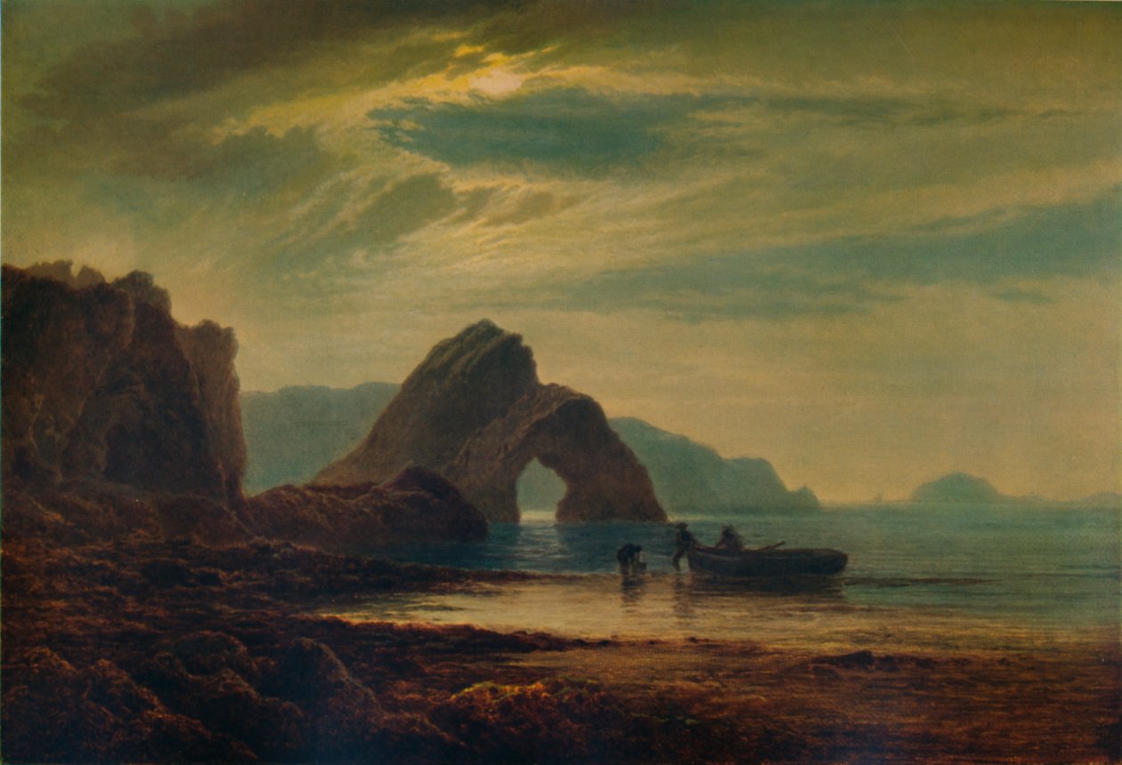 Gilters Point, Tenby, by Moonlight by Arthur Gilbert