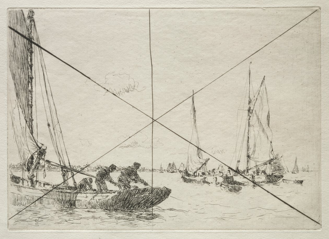 Oyster Dredging, West Mersea by Arthur John Trevor Briscoe
