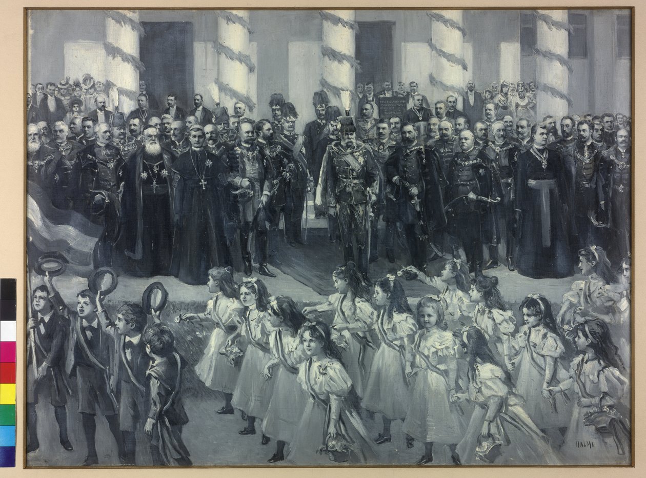 Homage of the Schoolchildren in Zagreb 1895 by Arthur Lajos Halmi