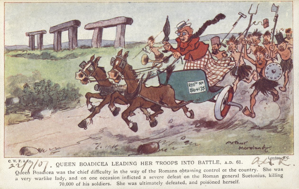 Queen Boadicea Leading Her Troops into Battle, AD 61 by Arthur Moreland