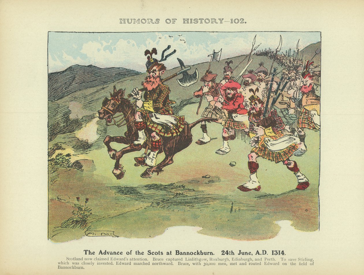 The Advance of the Scots at Bannockburn, 24th June A.D. 1314 by Arthur Moreland