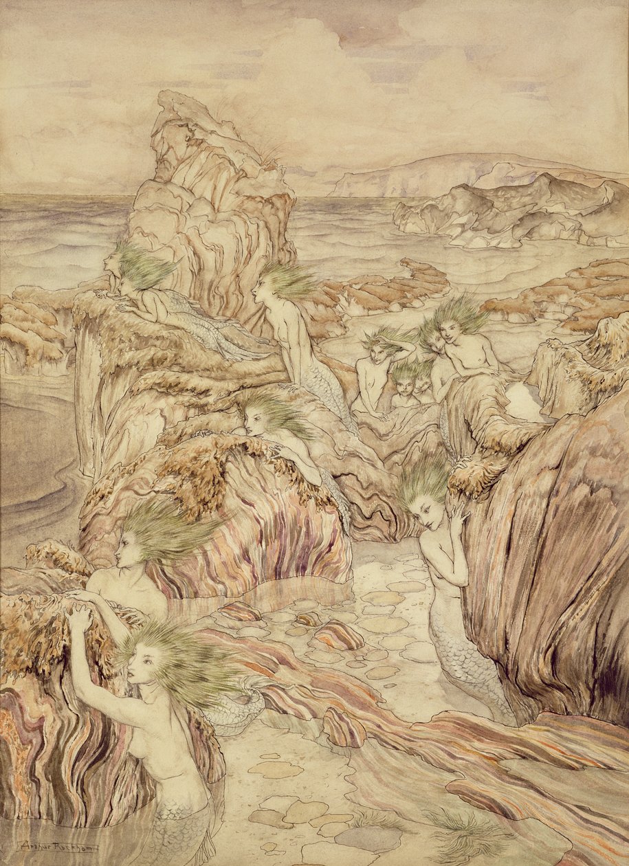 Daughter of the Sea (illustration from The Three Golden Apples, by Nathaniel Hawthorne) by Arthur Rackham