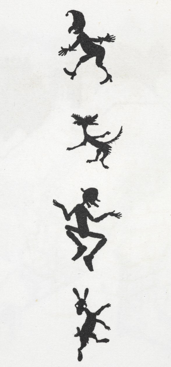 Elves and dogs by Arthur Rackham