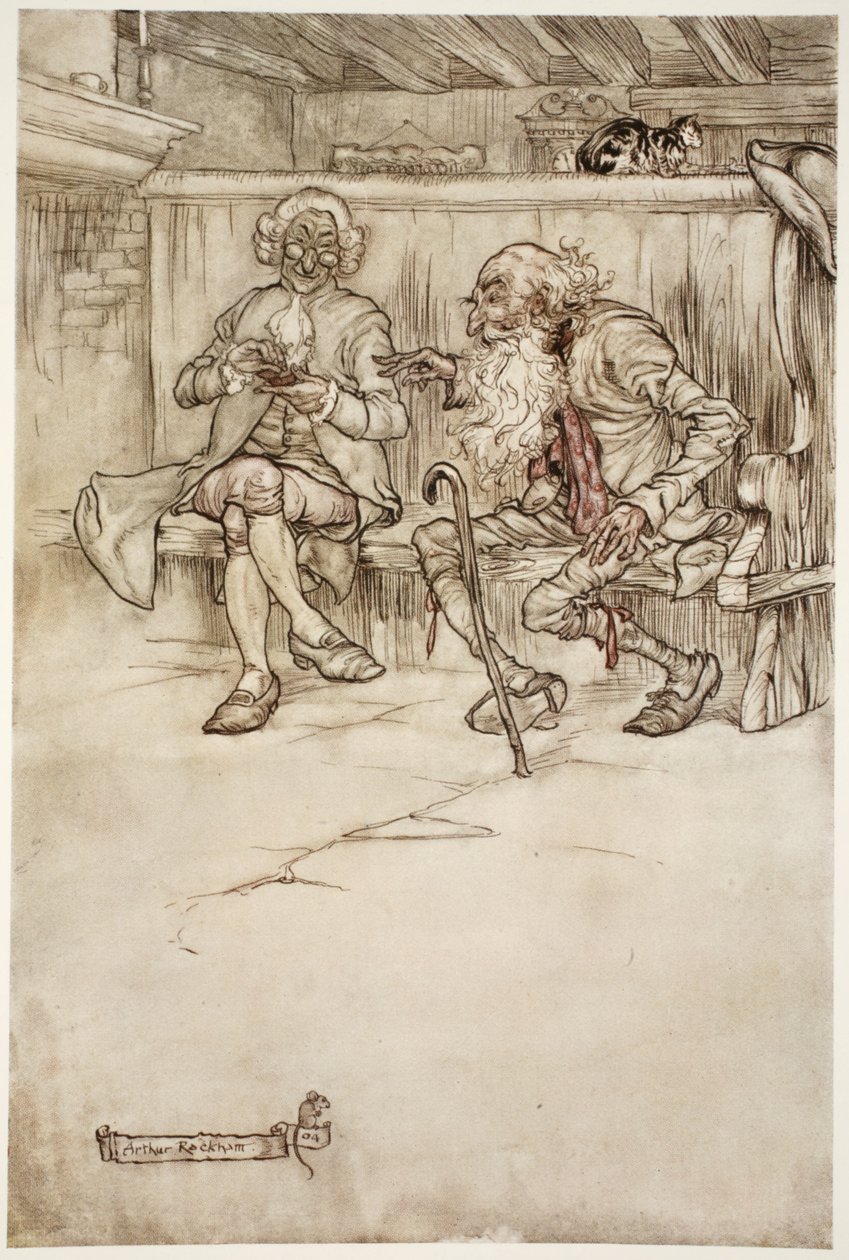 I have even talked with Rip Van Winkle myself, who, when I last saw him, was a very venerable old man., from Rip Van Winkle by Washington Irving, pub. 1910 by Arthur Rackham
