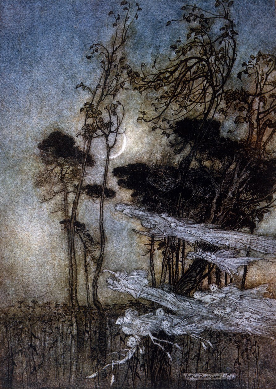 Illustration for The Dream of a Summer Night by William Shakespeare by Arthur Rackham