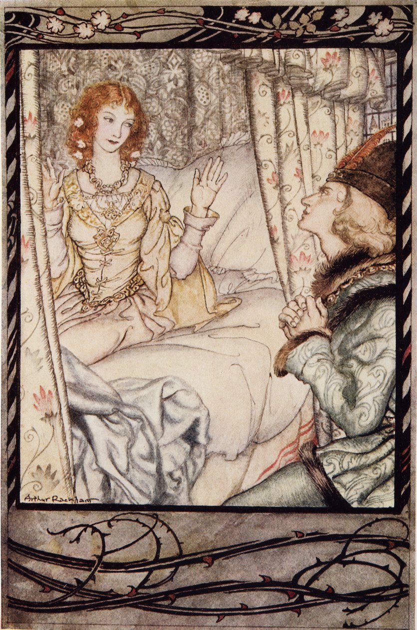 Is that you, my prince? I have waited for you very long, from The Arthur Rackham Fairy Book by Arthur Rackham