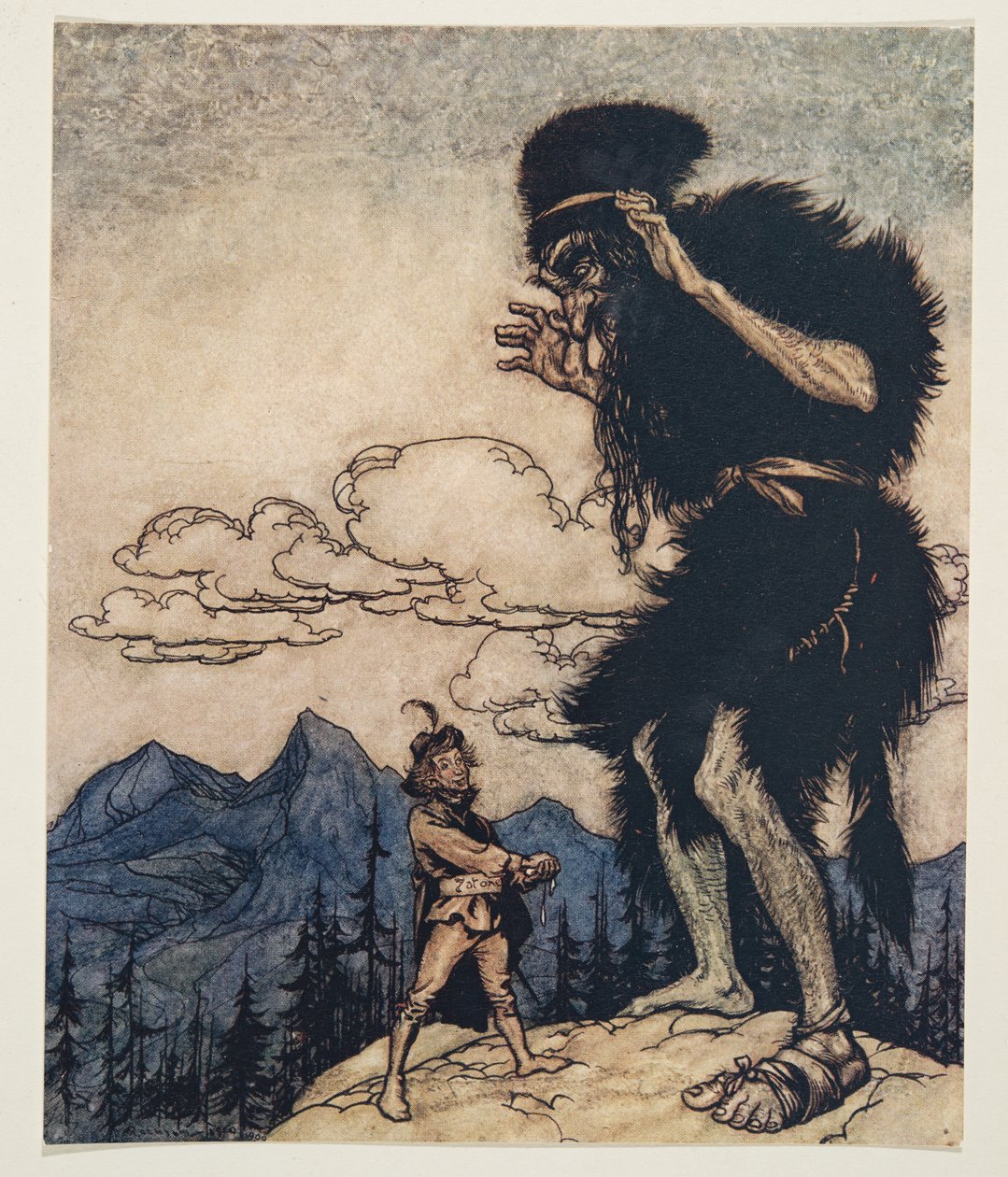Pulling the piece of soft cheese out of his pocket, he squeezed it till the moisture ran out by Arthur Rackham