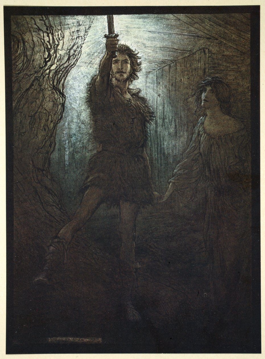 Siegmund the Walsung Thou Does See! As Bride Gift He Brings Thee His Sword, 1910 by Arthur Rackham