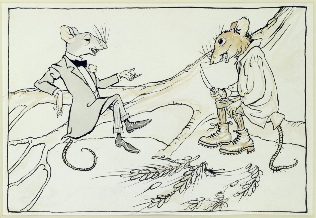 The Town Mouse and the Country Mouse, illustration from Aesop
