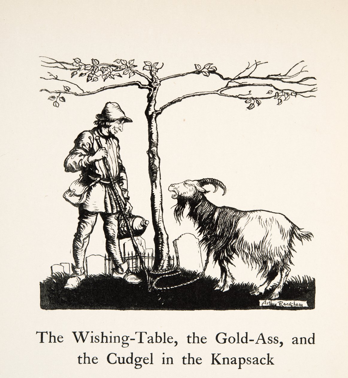 The Wishing Table, the Gold Ass and the Cudgel in the Knapsack, from Little Brother & Little Sister and Other Tales by the Brothers Grimm, pub.1917 by Arthur Rackham