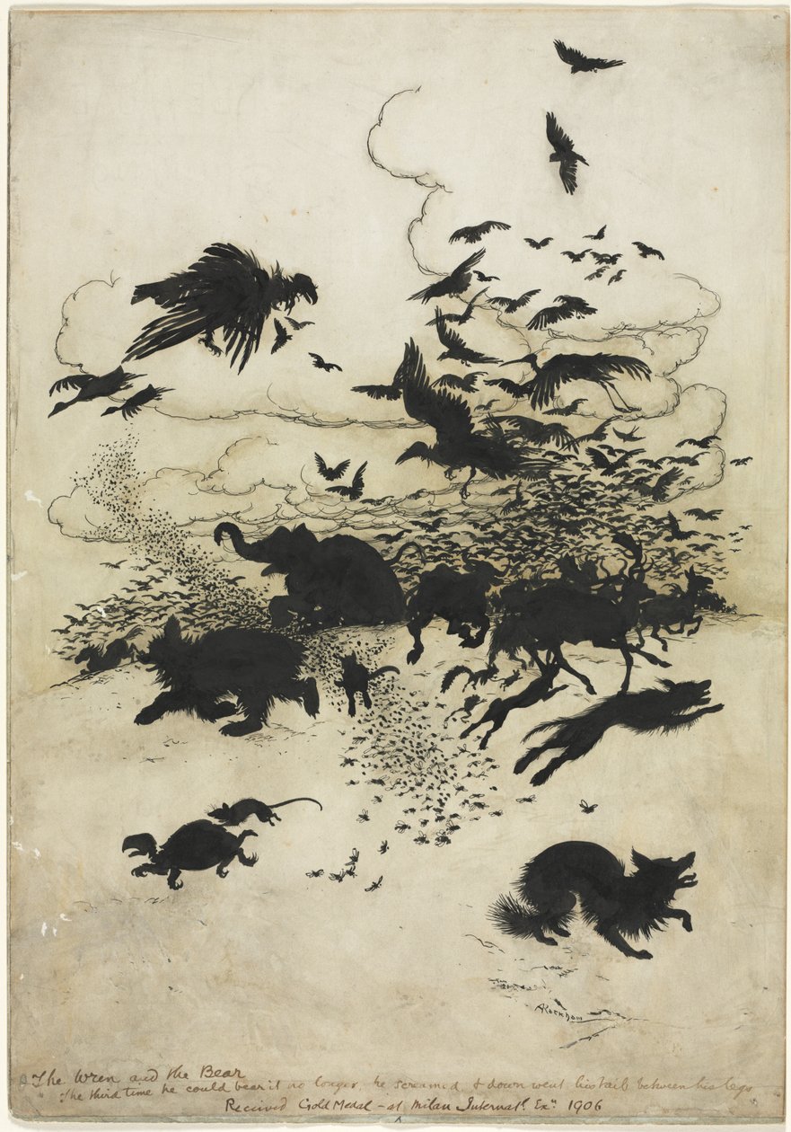 The Wren and the Bear by Arthur Rackham
