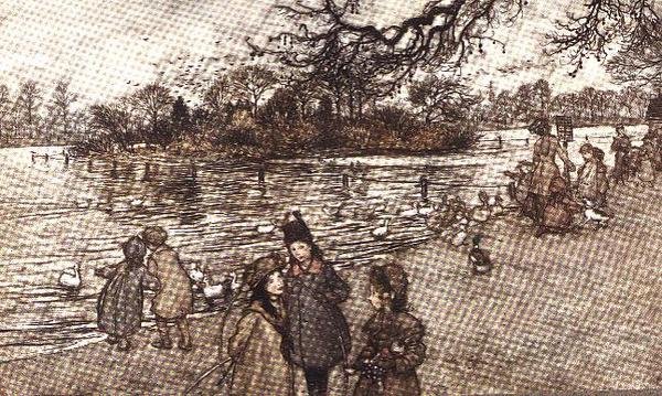 The Island on Which All the Birds Are Born from Peter Pan in Kensington Gardens by J.M. Barrie, 1906 by Arthur Rackham