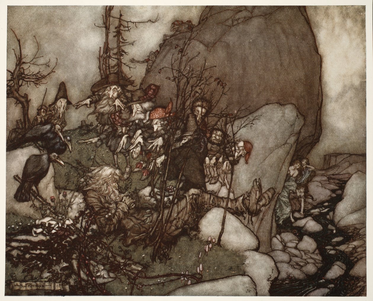 The sleep of Rip Van Winkle, from Rip Van Winkle by Washington Irving by Arthur Rackham