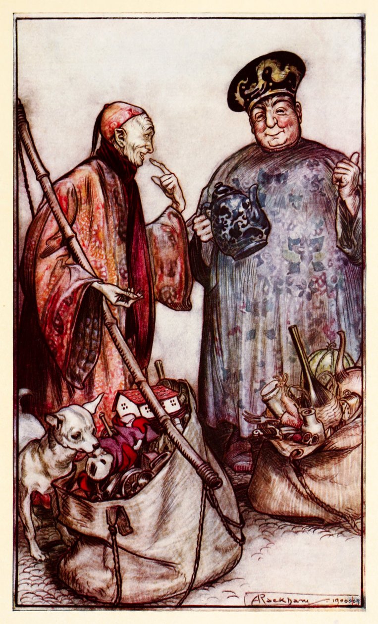 Two of those sages... like pedlars among us (expressing themselves with things they carry around) from Part III: A Voyage to Laputa, Balnibarbi, Luggnagg, Glubbdubdrib, and Japan in Gulliver